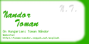 nandor toman business card