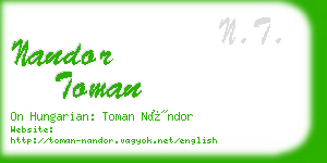 nandor toman business card